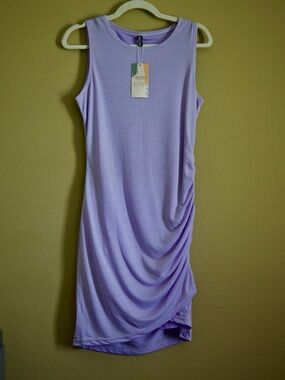 NWT BTFBM Lavender Ruched Side Bodycon Tank Dress Medium